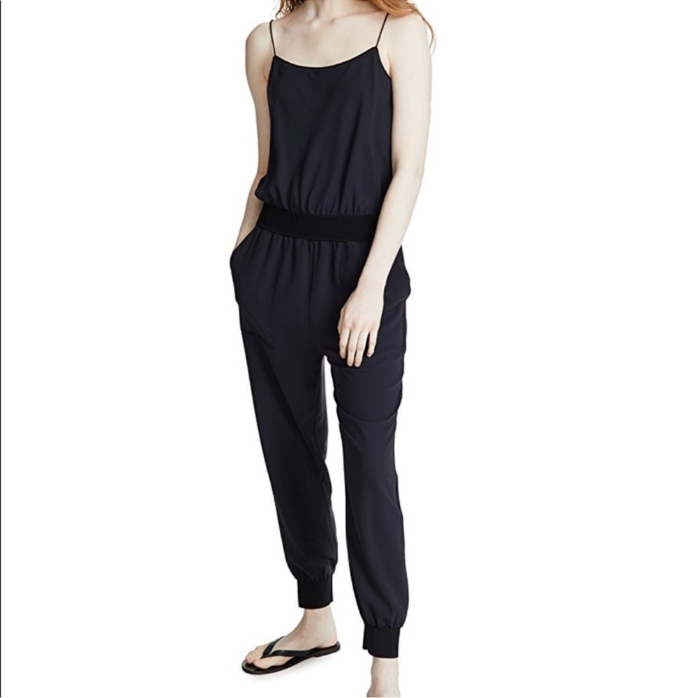 Theory Black Silk Combo Cami Tank Romper Jumpsuit Size P